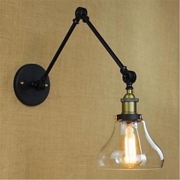 Caracteristică galvanizată retro de țară pentru protecția ochilor în stil mini Lumină ambientală Perete de lumini cu braț oscilant