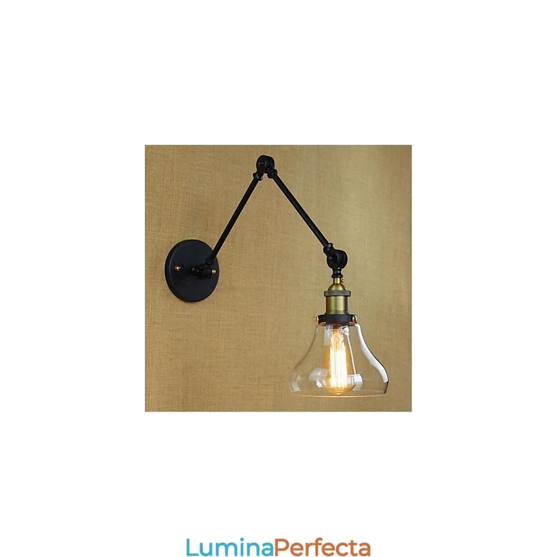 Caracteristică galvanizată retro de țară pentru protecția ochilor în stil mini Lumină ambientală Perete de lumini cu braț oscilant