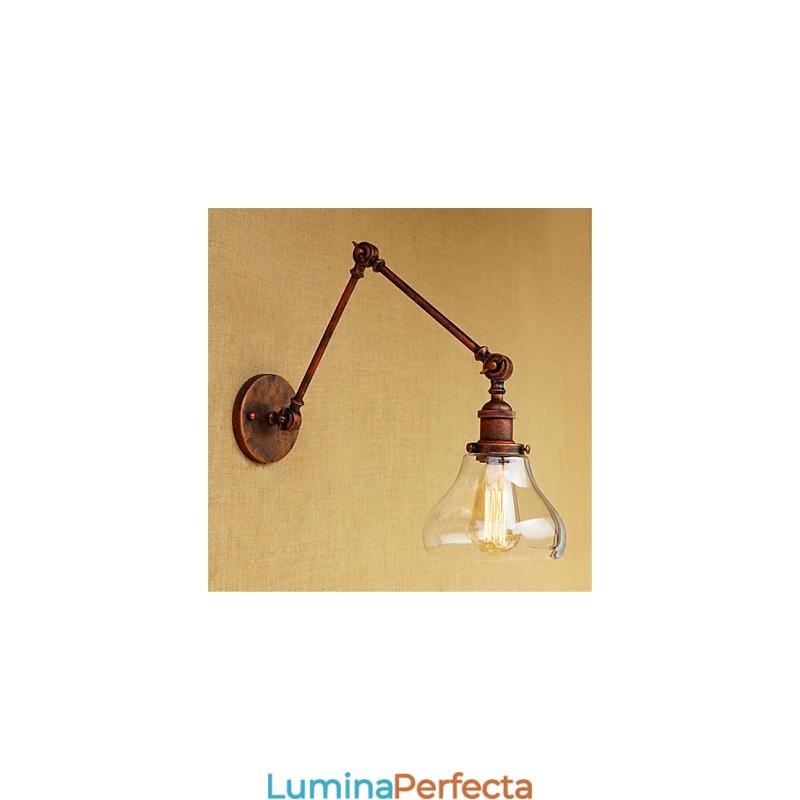 Caracteristică galvanizată retro de țară pentru protecția ochilor în stil mini Lumină ambientală Perete de lumini cu braț oscilant