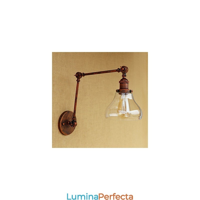 Caracteristică galvanizată retro de țară pentru protecția ochilor în stil mini Lumină ambientală Perete de lumini cu braț oscilant