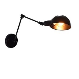 Aplică de perete din fier, pliabilă, neagră, simplă, retro, aplică decorativă cu un singur cap, în stil european