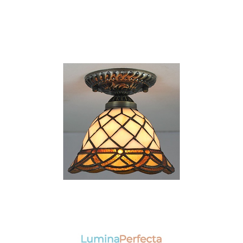 Vitraliile artelor creative rurale europene Absorb Dom Lamp Light