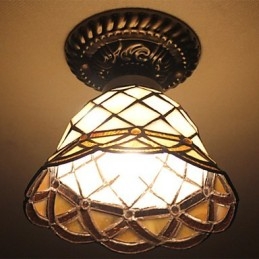 Vitraliile artelor creative rurale europene Absorb Dom Lamp Light