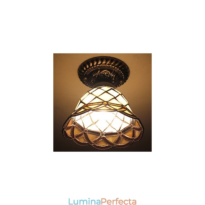 Vitraliile artelor creative rurale europene Absorb Dom Lamp Light