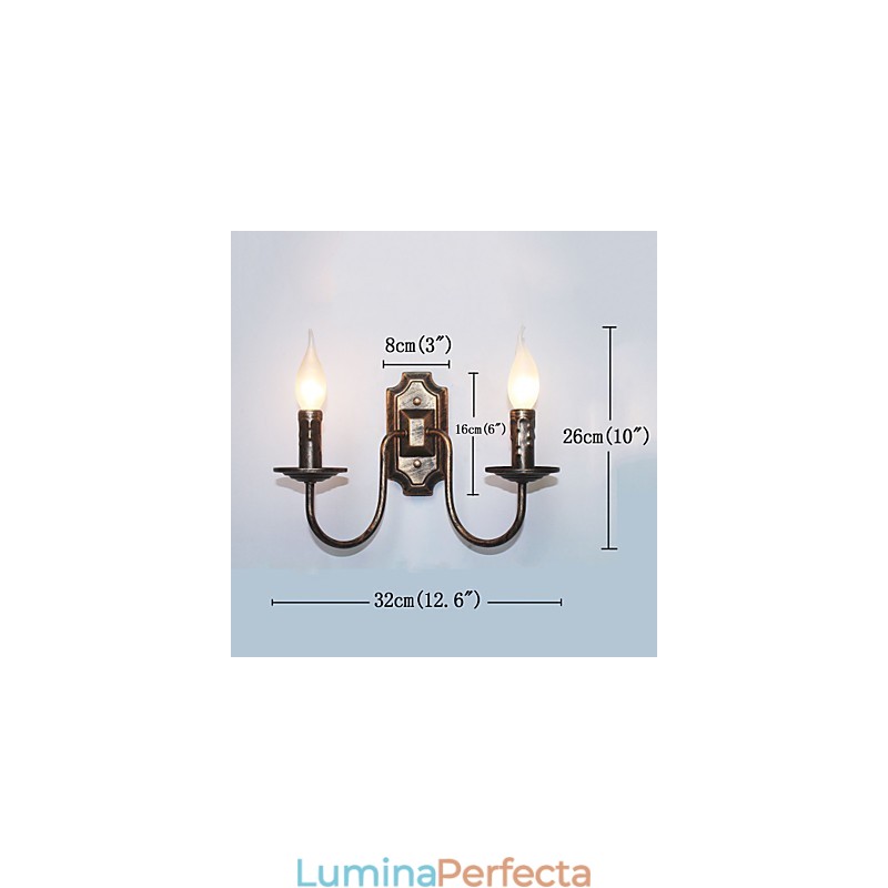 Lampă de perete retro, simplă, coridor, lampă cu cap dublu, dormitor, sufragerie, lampă de perete