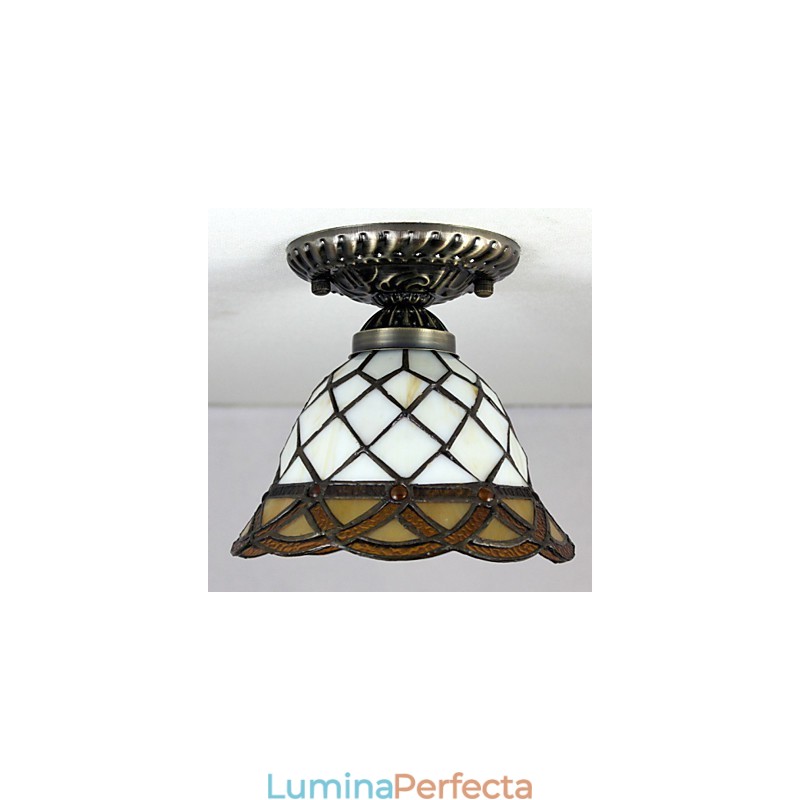 Vitraliile artelor creative rurale europene Absorb Dom Lamp Light
