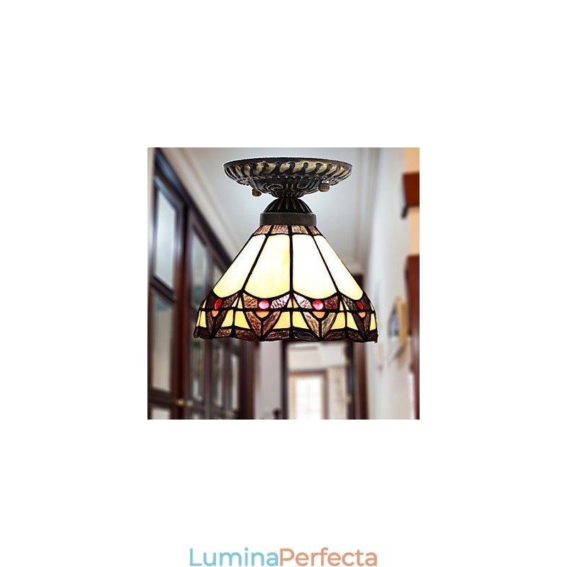 Vitraliul European Rural Creative Arts Absorb Dome Lamp Light