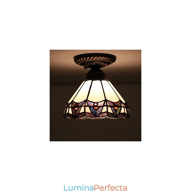 Vitraliul European Rural Creative Arts Absorb Dome Lamp Light