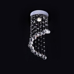 Candelabru din metal galvanizat din cristal modern, contemporan, montat încastrat