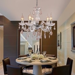 Lampă de tavan cromat Upligh Lumină cu lumânare Candelabru din acril