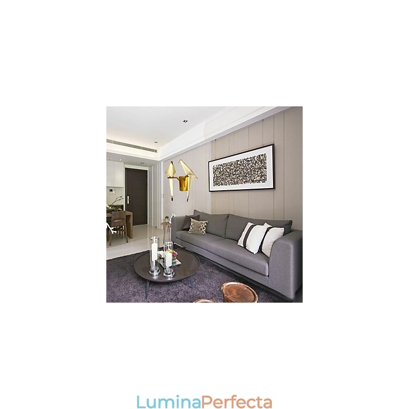 Caracteristică integrată simplă tradițională clasică Country Gold pentru lumină ambientală în stil mini