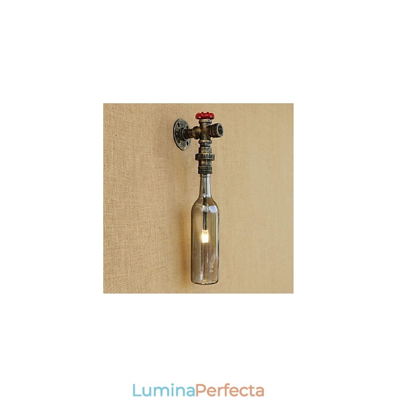 Lampă de perete cu sticlă de apă gri fum