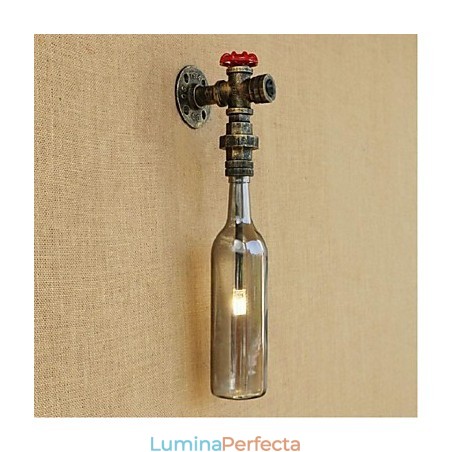 Lampă de perete cu sticlă de apă gri fum