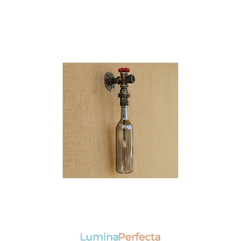 Lampă de perete cu sticlă de apă gri fum