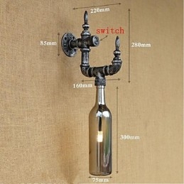 Retro Nostalgie Cu Comutator Cafe Bar Restaurant Cu culoar Conducta Apa Sticla Perete Lampa