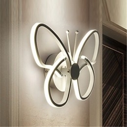 Aplice moderne de perete în formă de fluture metal creativ acrilic sufragerie hol dormitor camere de hotel lampă de noptieră