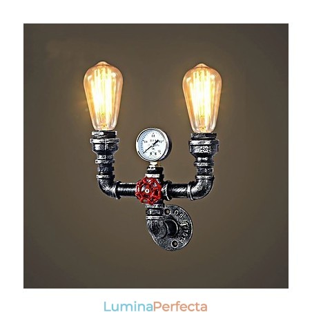 2 Capete Applique Metal Industriale Vintage Restaurant Cafe Bar Decor Iluminat 2 Capete Applique Metal Industriale Vintage Restaurant Cafe Bar Decor Iluminat