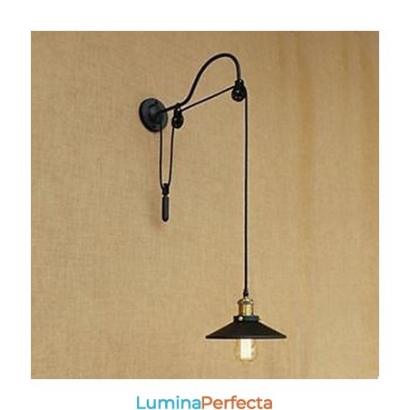 Aplica de perete pentru sufragerie cu ridicare, cu lungimea firului reglabil, cu caracter creativ retro, lampă de perete pentru dormitor, fier Aplica de perete pentru sufragerie cu ridicare, cu lungimea firului reglabil, cu caracter creativ retro, lampă de perete pentru dormitor, fier
