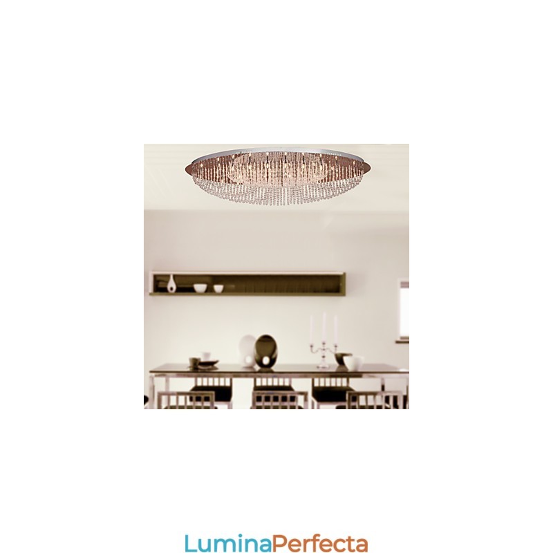 Montaj încastrat din metal cromat din cristal modern contemporan