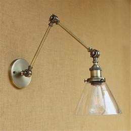 Caracteristică galvanizată retro country pentru lumini cu braț oscilant pentru protecția ochilor în stil mini