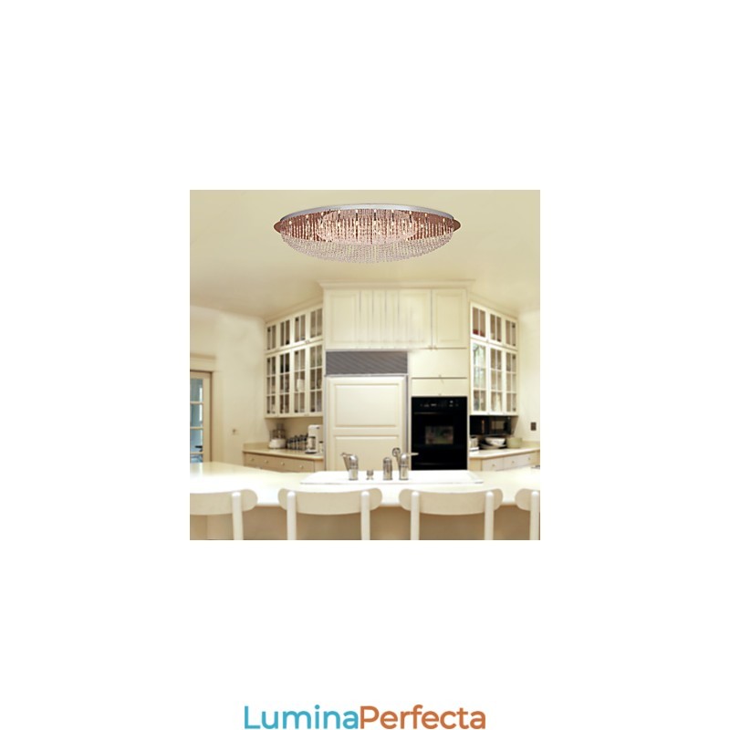 Montaj încastrat din metal cromat din cristal modern contemporan
