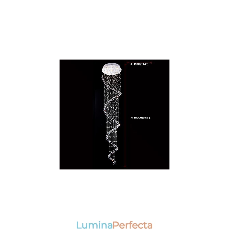 Lampă cu pandantiv din cristal Iluminare candelabru 5 lumini Canpoy argintiu Clear K9 Crystal Helix Plafoniere