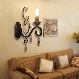 Lumanare Cristal Lampa Fier Personalitate Creativa Coridor Scara Decorat Lampa Noptiera Lampa De Perete