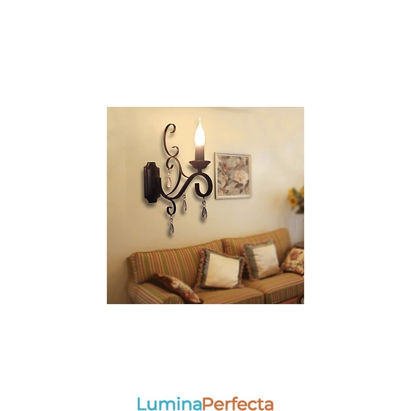 Lumanare Cristal Lampa Fier Personalitate Creativa Coridor Scara Decorat Lampa Noptiera Lampa De Perete
