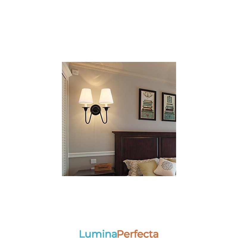 Rustic Lodge Finisaj cu oxid negru Caracteristică pentru protecția ochilor Lumină ambientală Aplice de perete Lampă de perete