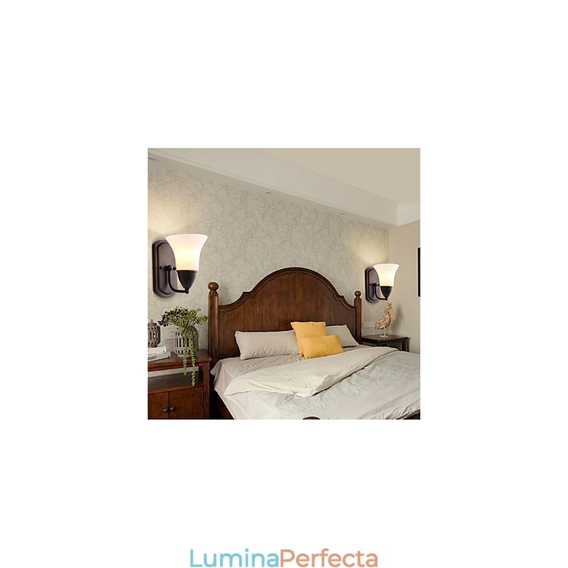 Rustic Lodge Finisaj cu oxid negru Caracteristică pentru protecția ochilor Lumină ambientală Aplice de perete Lampă de perete