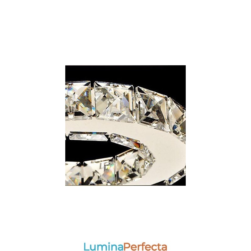 Montaj cu cristale, 5 lumini, oțel inoxidabil galvanizat transparent modern