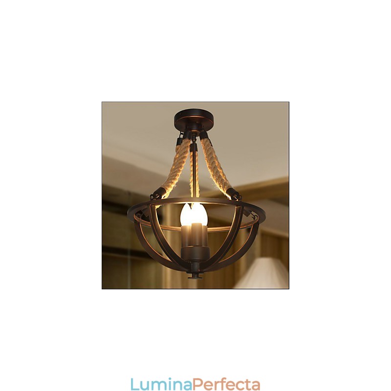 Lampă simplă americană de tavan retro frânghie