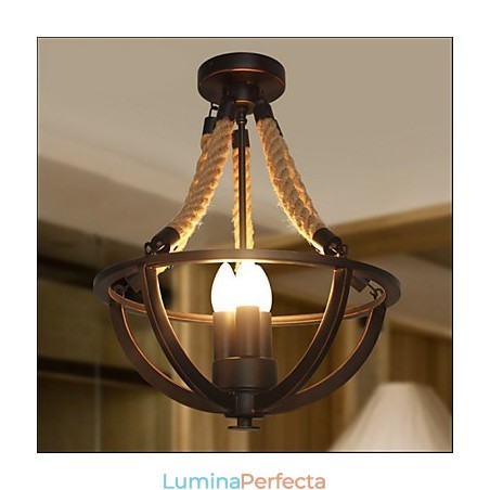 Lampă simplă americană de tavan retro frânghie Lampă simplă americană de tavan retro frânghie