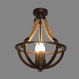 Lampă simplă americană de tavan retro frânghie