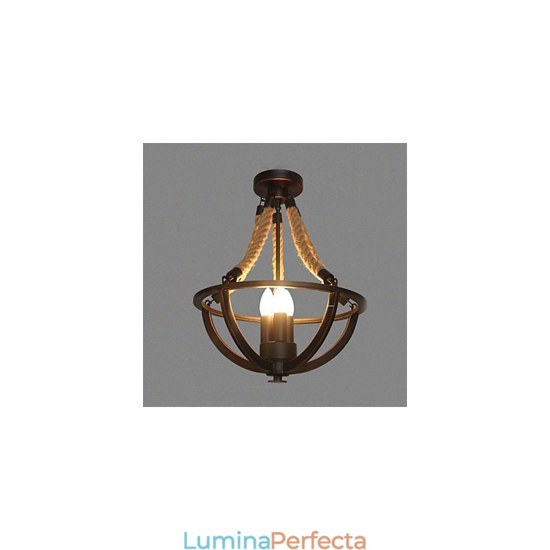 Lampă simplă americană de tavan retro frânghie