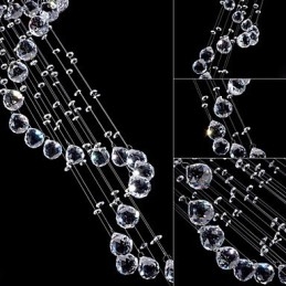 Lampă cu pandantiv din cristal Iluminare candelabru 5 lumini Canpoy argintiu Clear K9 Crystal Helix Plafoniere