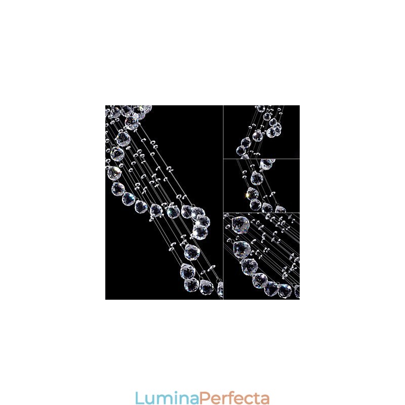 Lampă cu pandantiv din cristal Iluminare candelabru 5 lumini Canpoy argintiu Clear K9 Crystal Helix Plafoniere