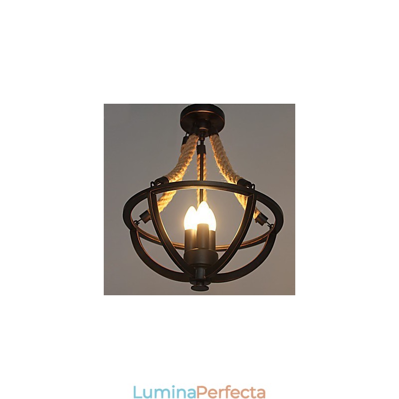 Lampă simplă americană de tavan retro frânghie