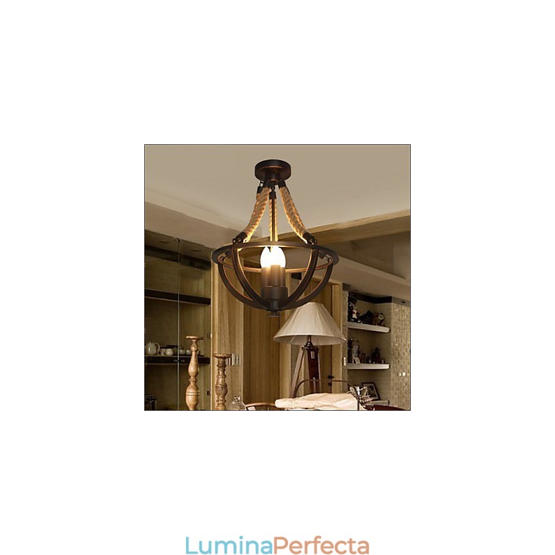 Lampă simplă americană de tavan retro frânghie