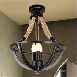 Lampă simplă americană de tavan retro frânghie