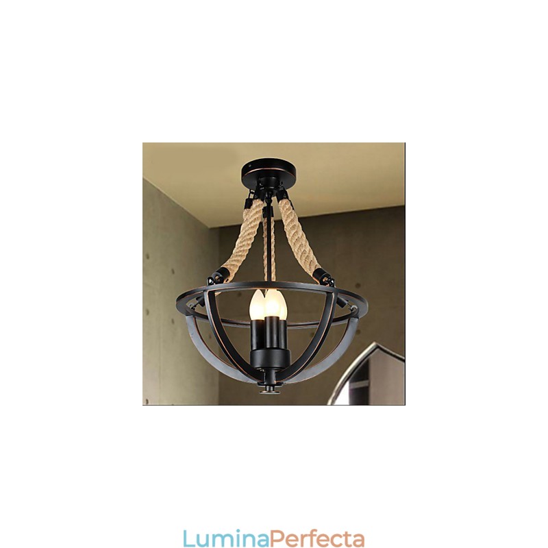 Lampă simplă americană de tavan retro frânghie