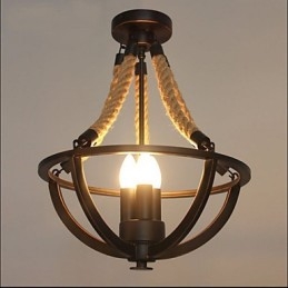 Lampă simplă americană de tavan retro frânghie