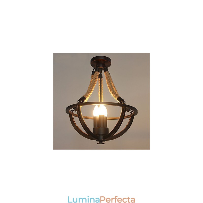 Lampă simplă americană de tavan retro frânghie