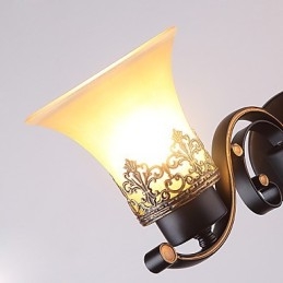 Lampă de perete cu două capetele americane, vintage, din metal cu sticlă, pentru cantină, sufragerie, intrare, foaier, decorare, lampă de perete