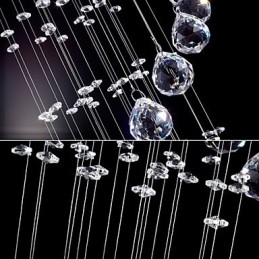 Lampă cu pandantiv din cristal Iluminare candelabru 5 lumini Canpoy argintiu Clear K9 Crystal Helix Plafoniere