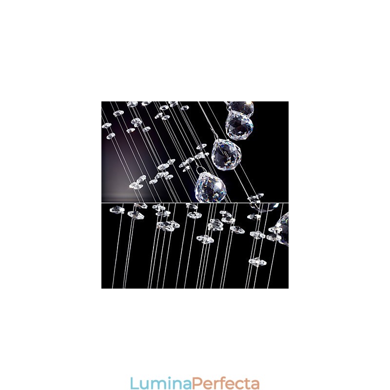 Lampă cu pandantiv din cristal Iluminare candelabru 5 lumini Canpoy argintiu Clear K9 Crystal Helix Plafoniere