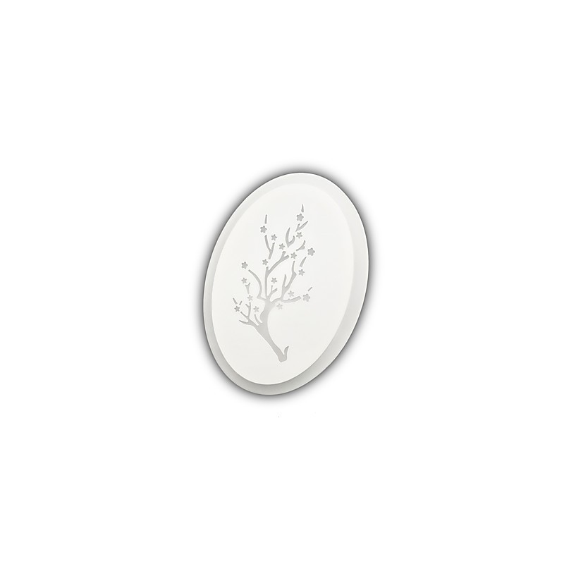 Lampă de perete cu scrub acrilic sculptat cu prune Lampă de noptieră în formă rotundă Lumini pentru coridor alb cald AC220V