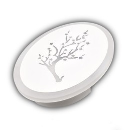 Lampă de perete cu scrub acrilic sculptat cu prune Lampă de noptieră în formă rotundă Lumini pentru coridor alb cald AC220V