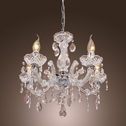 Lampă de tavan cromat Upligh Lumină cu lumânare Candelabru din acril