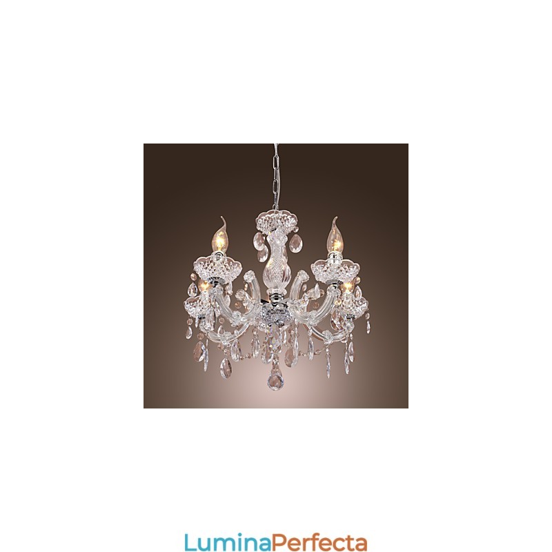 Lampă de tavan cromat Upligh Lumină cu lumânare Candelabru din acril